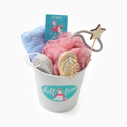 Новогодний подарочный набор «Этель» Chilltime, 5 предметов, полотенце, мочалка, расчёска