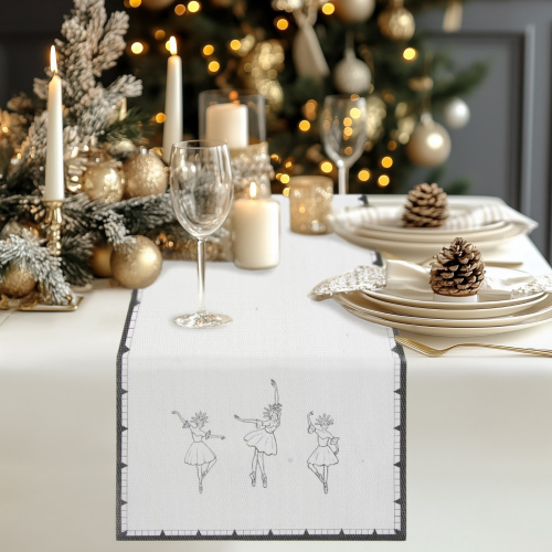 Дорожка новогодняя на стол «Волшебная сказка», сервировочная, 180×30 см, белая